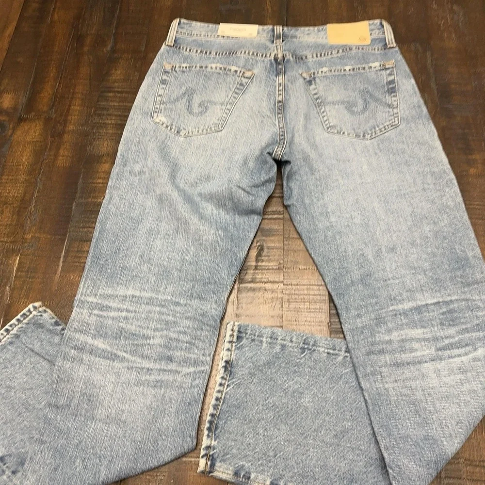 AG Jeans Mens 32x33 Light Wash Blue The Graduate Tailored Leg Distress Denim